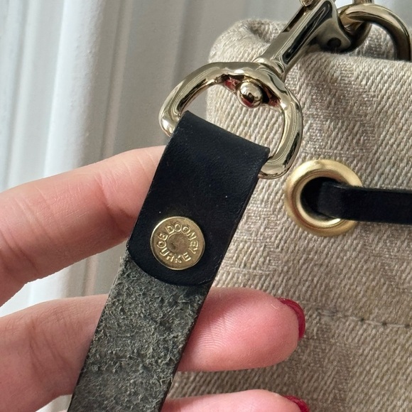 Dooney & Bourke Vintage Beige Canvas Handbag with Black Accents - Picture 5 of 9